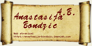 Anastasija Bondžić vizit kartica